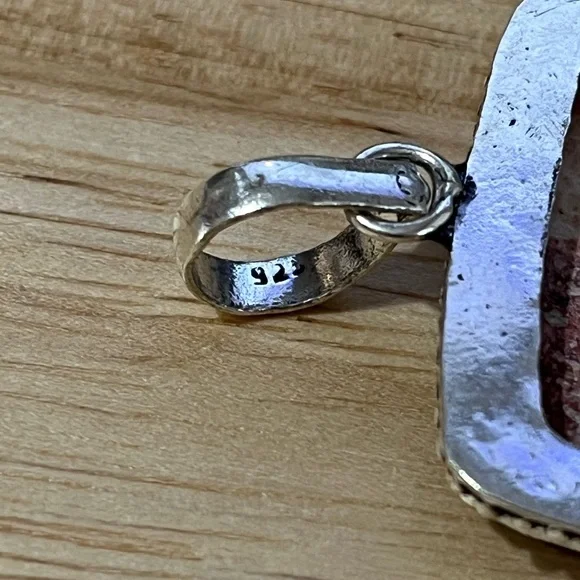 LEOPARD SKIN JASPER GEMSTONE 925 SILVER PLATED PENDANT - Picture 5 of 7